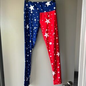 Goldsheep Blue and Red Starry Leggings